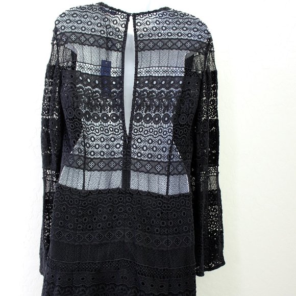 Rebecca Minkoff Lace Eyelet Slit Back Dress Size 10 - Picture 2 of 7